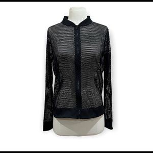 Victoria Sport by Victoria Secret Black Mesh Full Zip Jacket Size Small